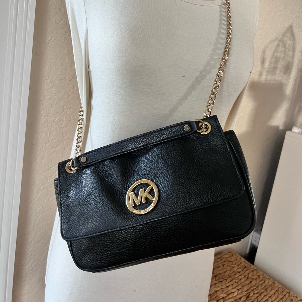 Michael Kors Black Leather Shoulder Bag